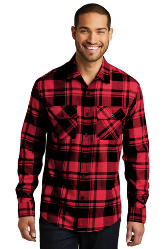 Plaid Flannel Shirt for Men with Buttons - Ref: W668